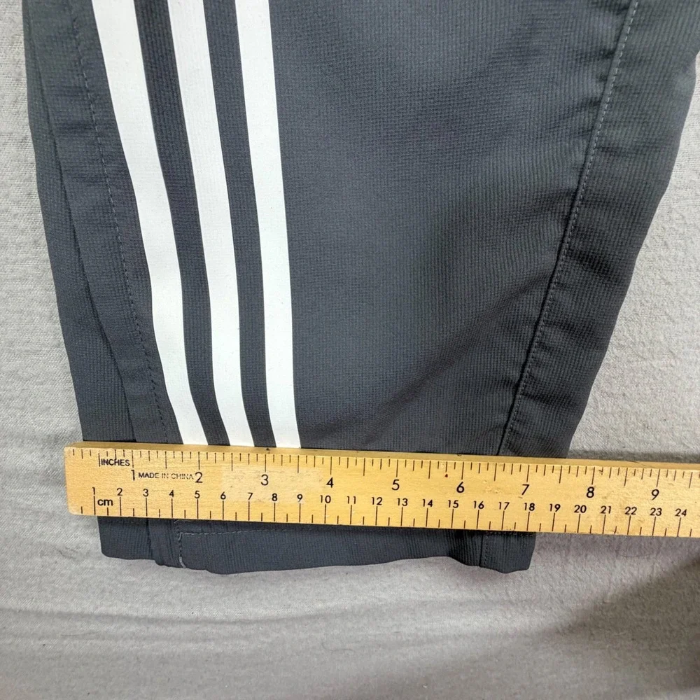 Adidas Track Pants Kids Size‎ L Good Gray Mesh Lined Zipper Pockets 3-Stripe
